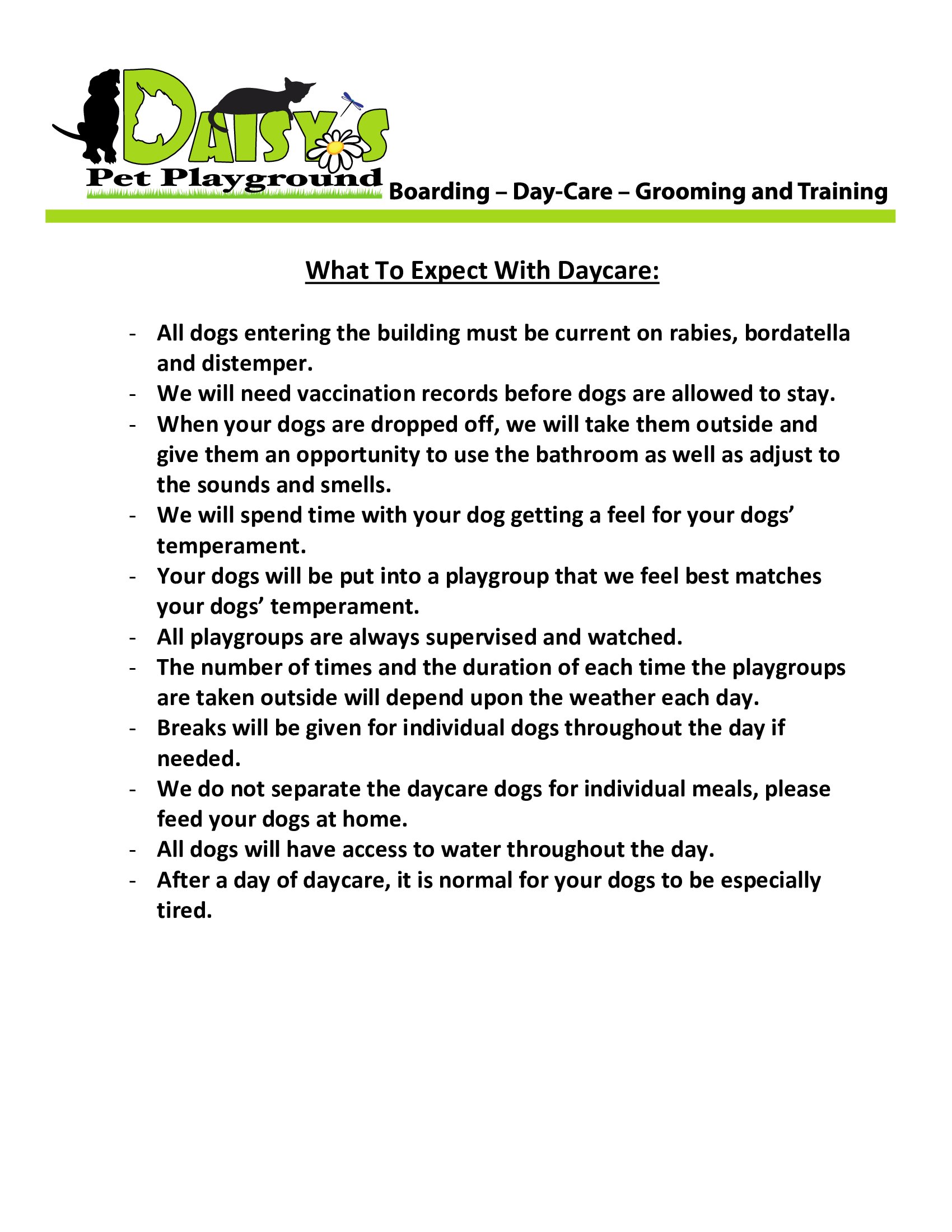 Day Care Daisy's Pet Playground Evansville, IN
