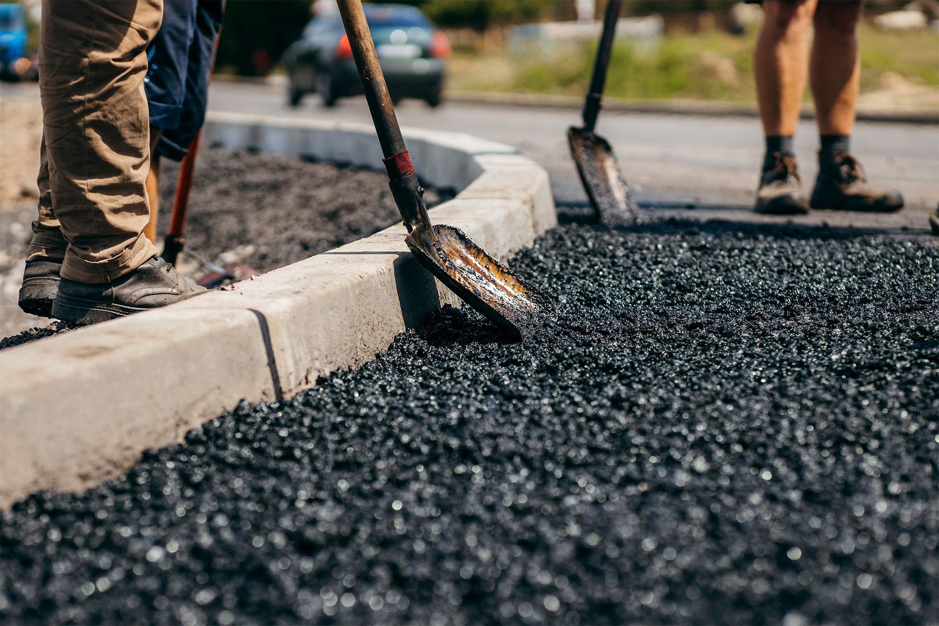 Installing Asphalt on Road