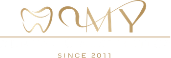 Logo for a dental practice featuring a stylized tooth, the letters