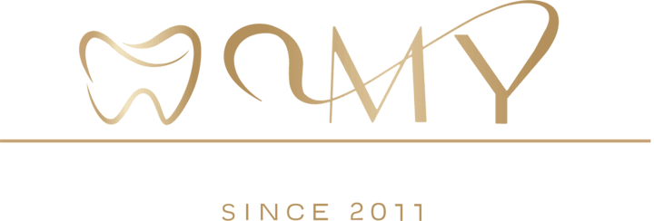 Logo for a dental practice, featuring a stylized tooth and the letters