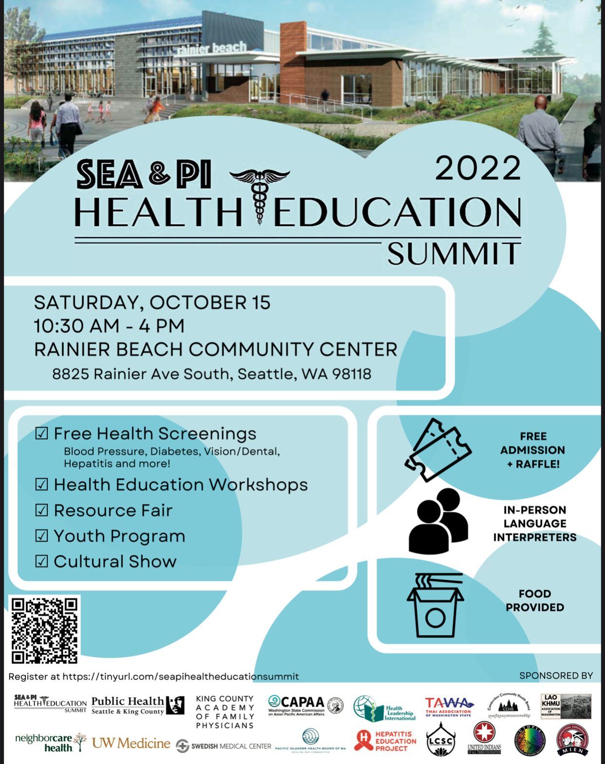 A poster for the 2022 sea & pi health education summit