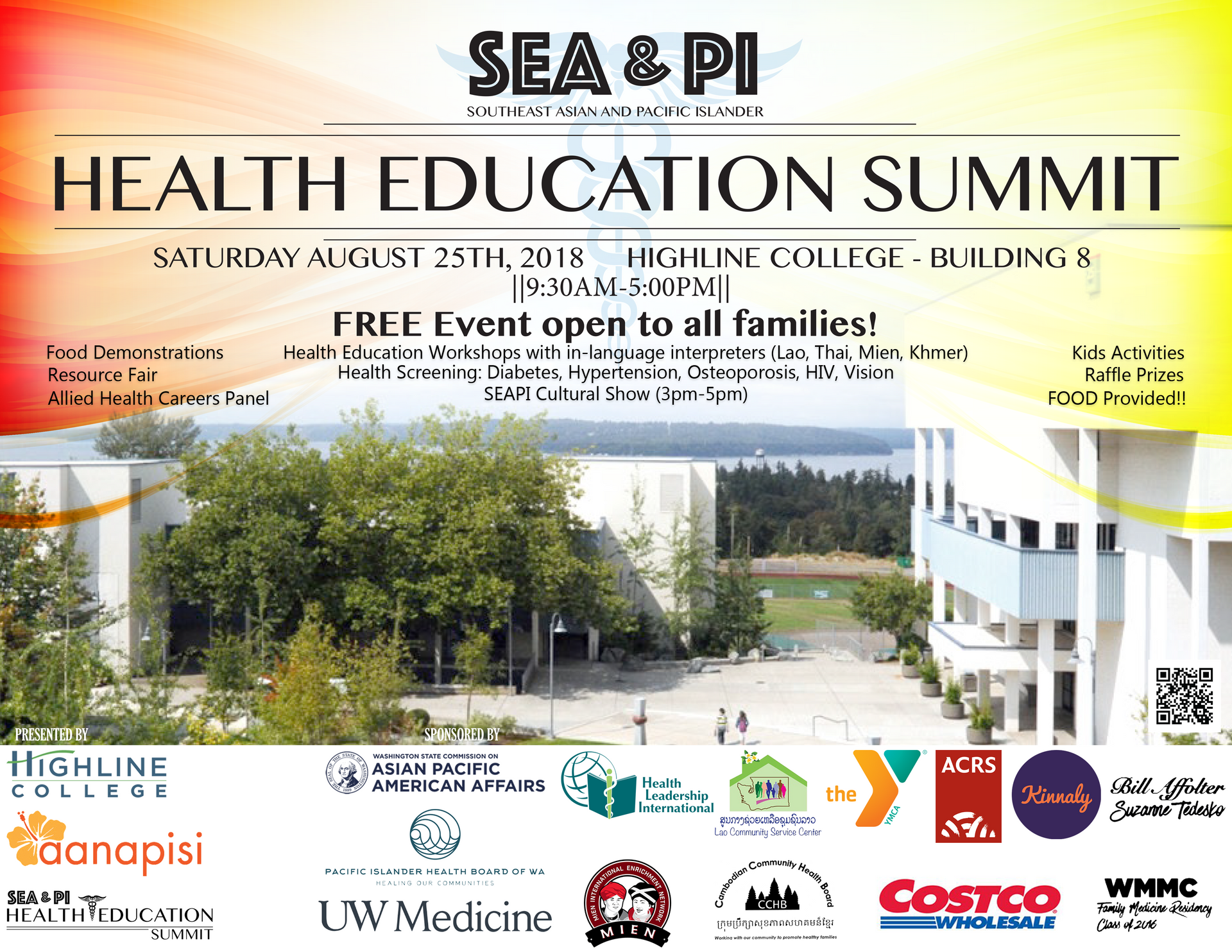 A poster for the sea & pi health education summit