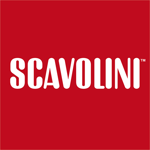 Logo Scavolini in bianco su sfondo rosso