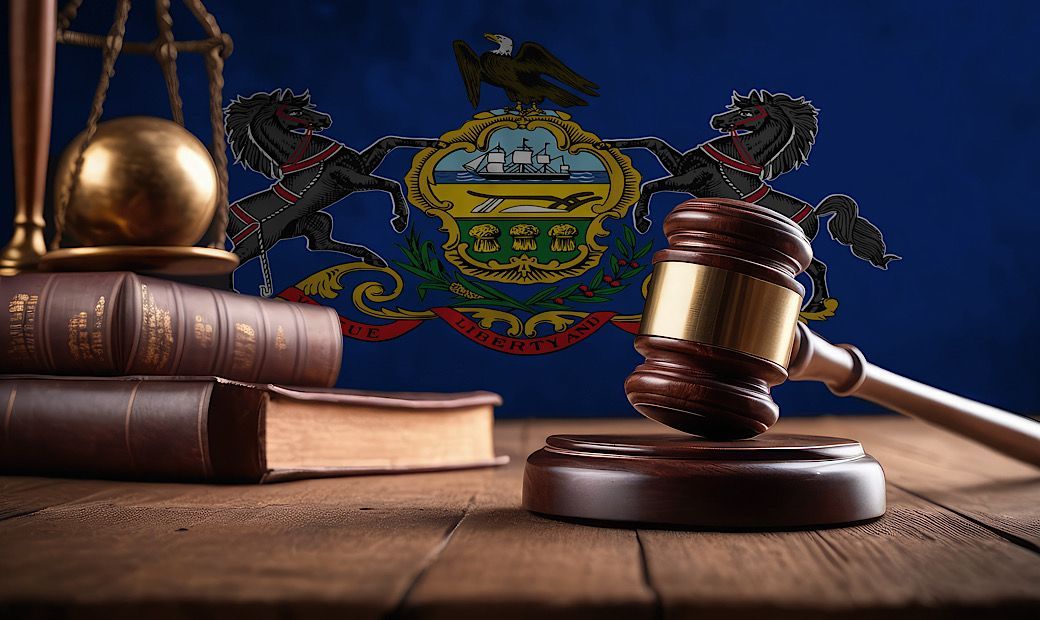 pennsylvania law with wooden gavel