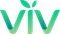 A logo for a company called viv with a leaf in the middle.