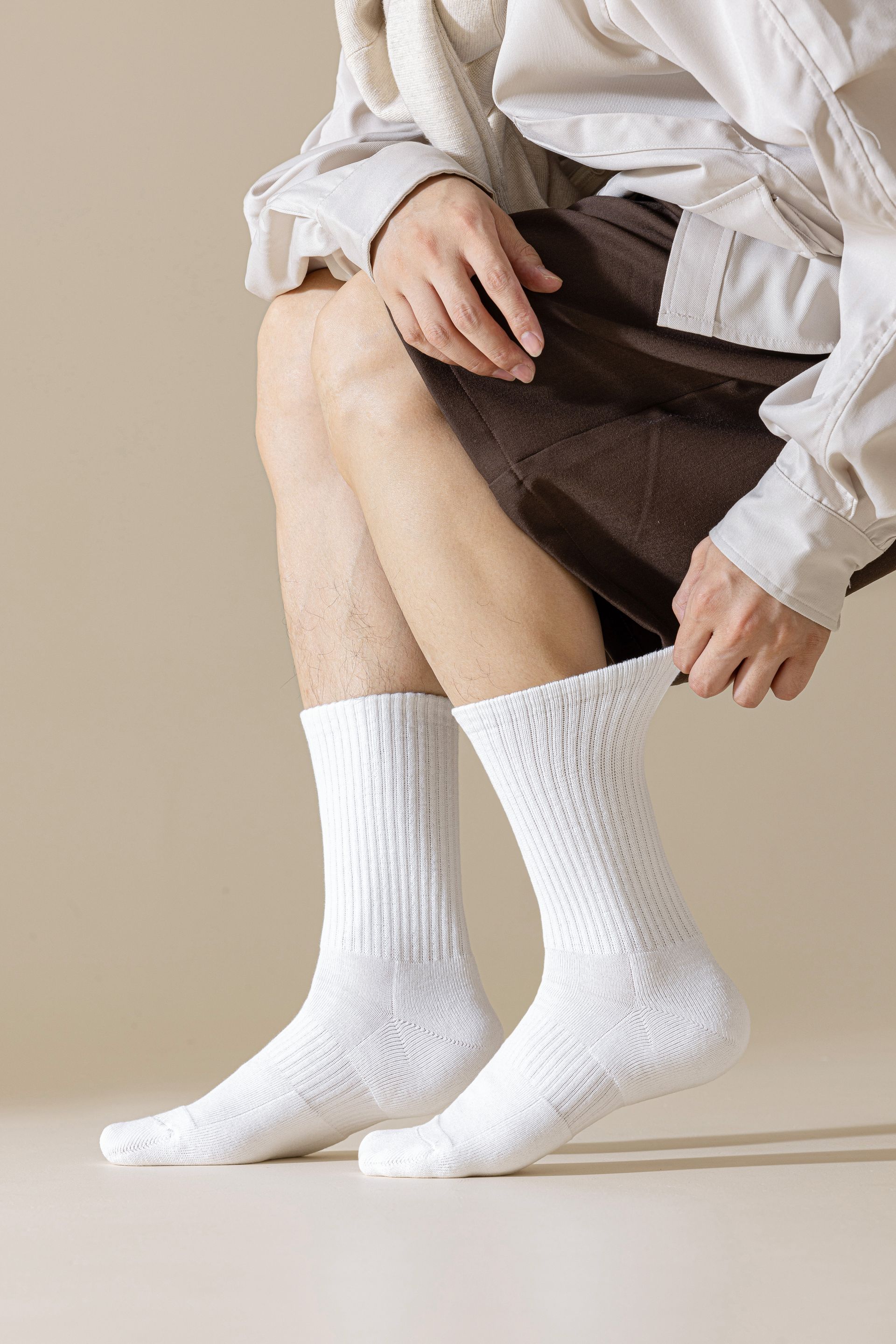 3 pairs of High Performance Long Sport Socks 38-43 white