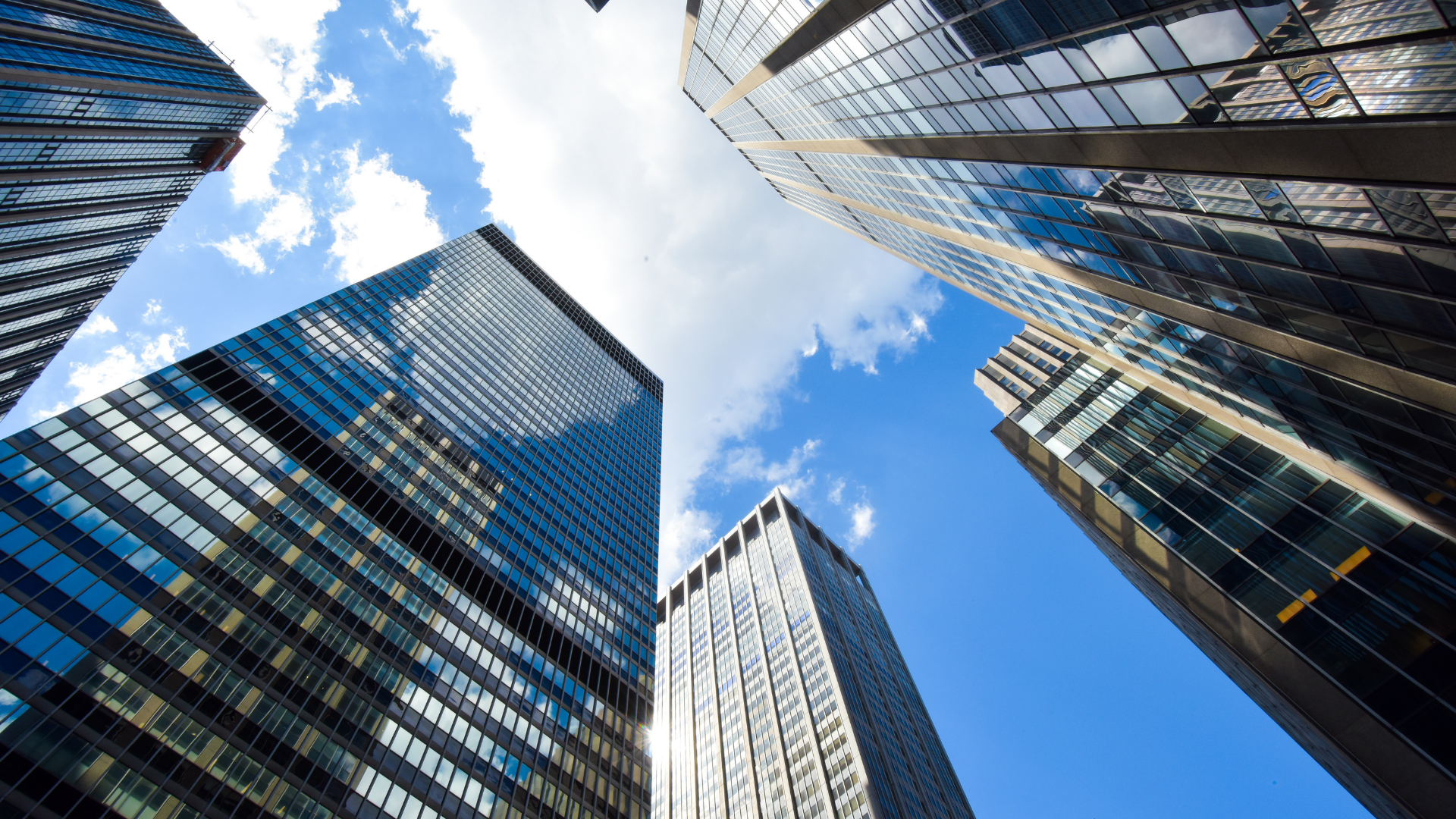 Skyscrapers view from a low angle.