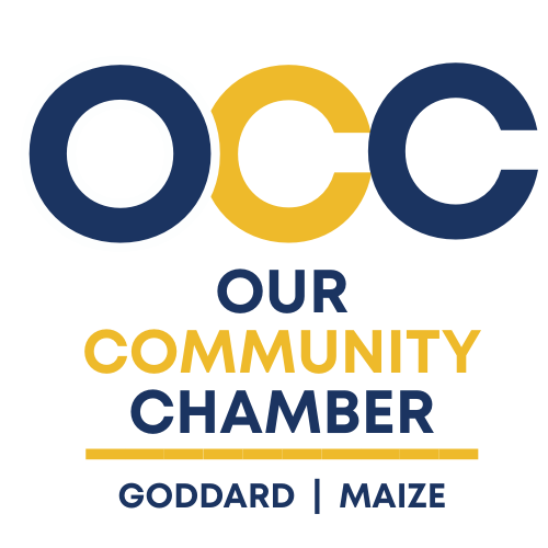 Logo of Our Community Chamber (OCC) with navy blue and gold text, featuring the initials OCC.