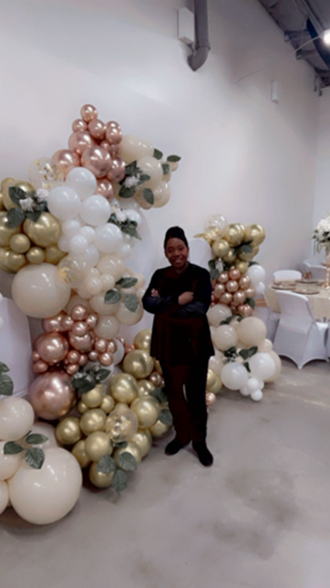 White and Peach Balloons — Sugar Land, TX — Serenity's Event Designs