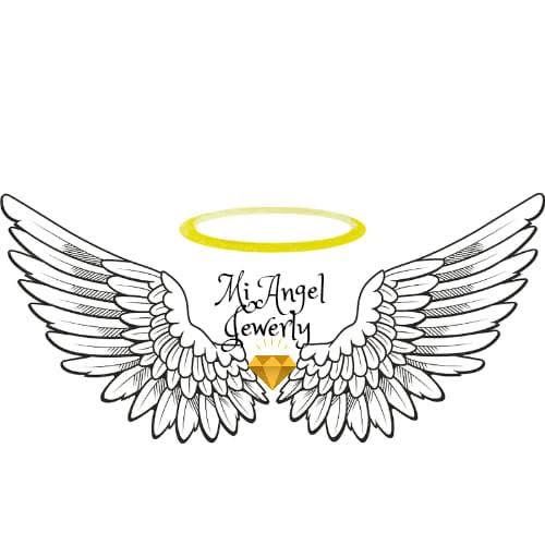 Logo: Angel wings with a halo above, a gem at the center, and text that reads