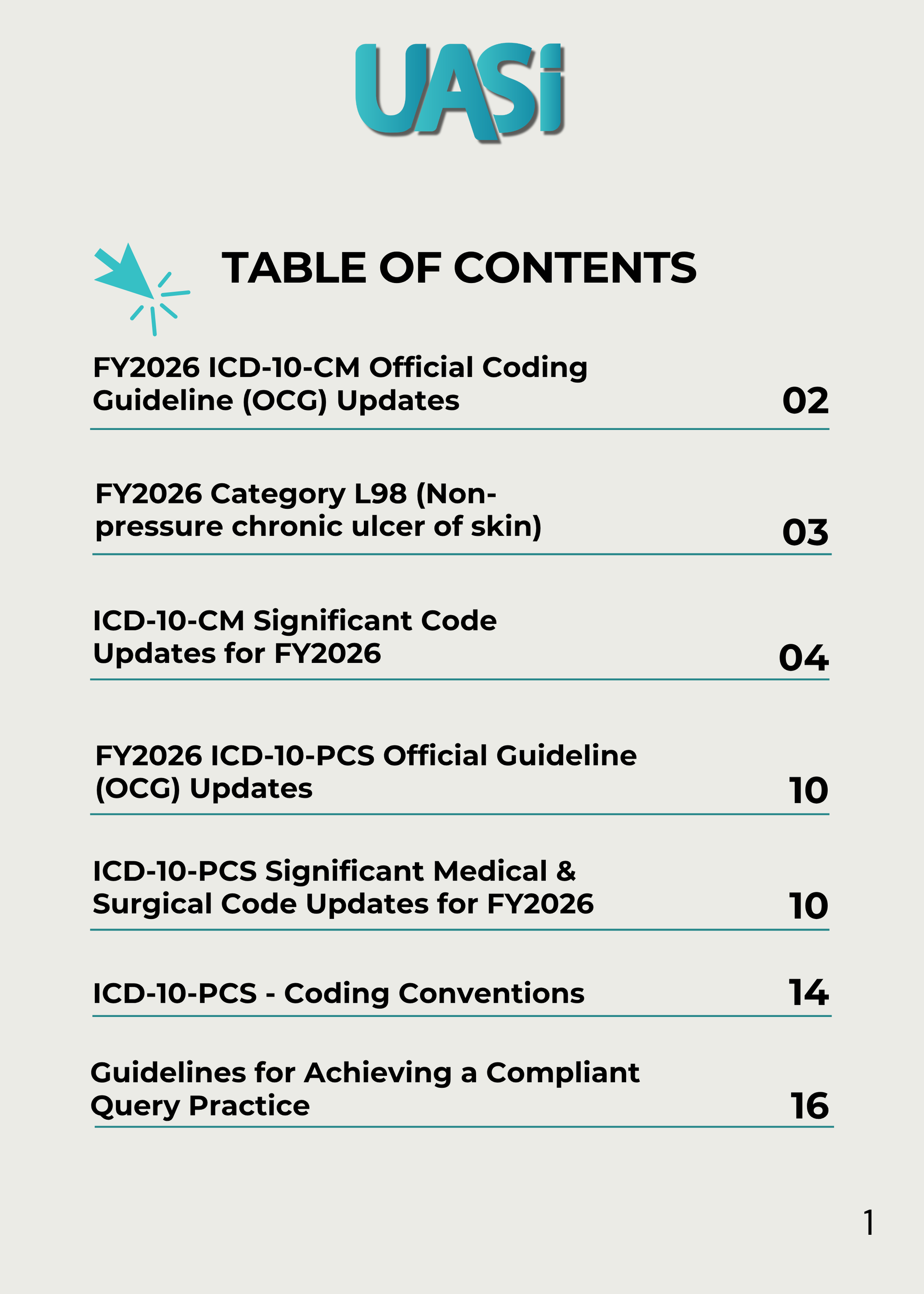 Preview page 3 of the UASI 2026 ICD-10 Coding Tip Book