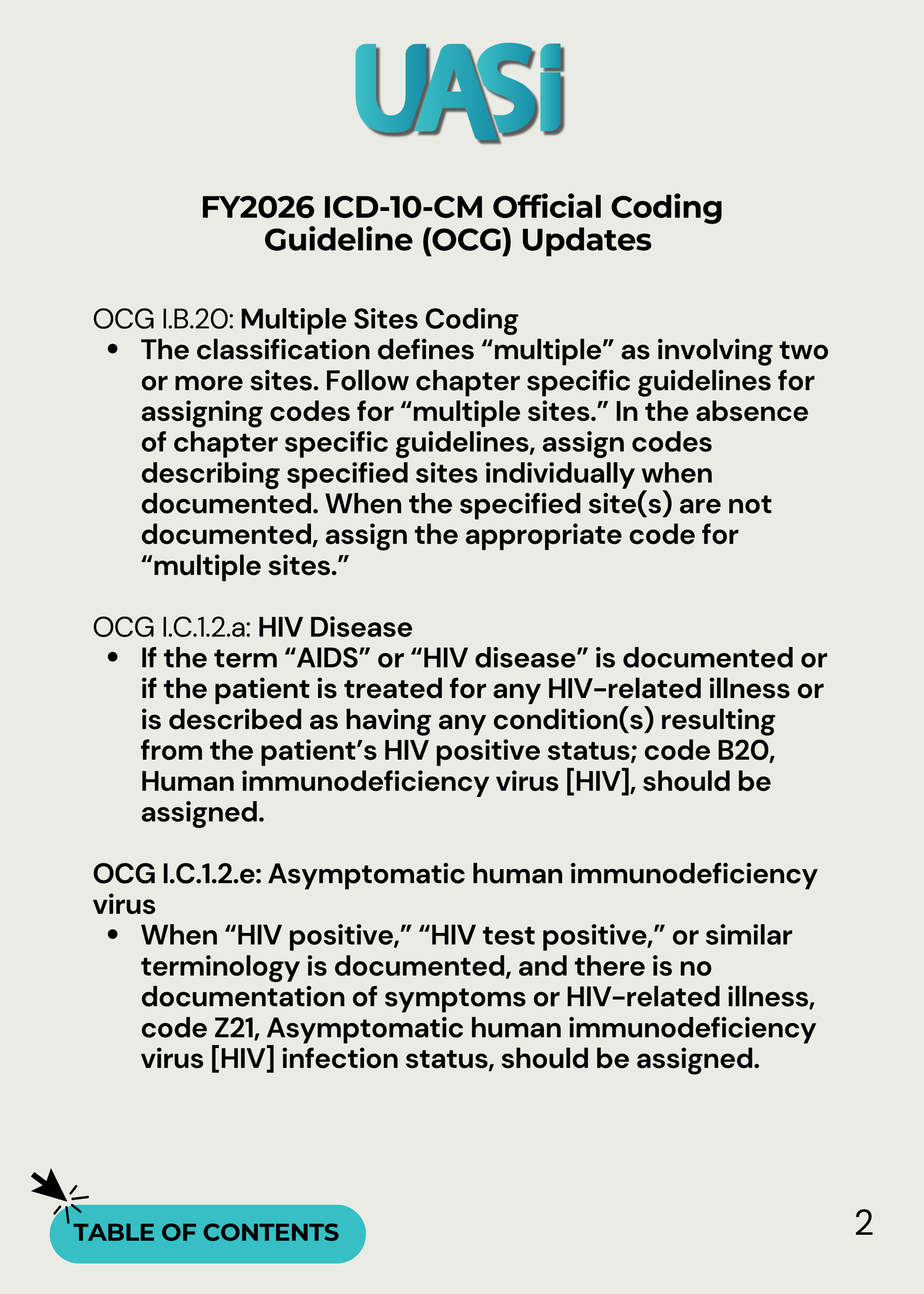 Preview page 5 of the UASI 2026 ICD-10 Coding Tip Book