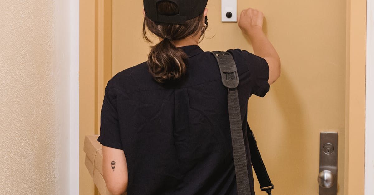 Volunteer knocking on door