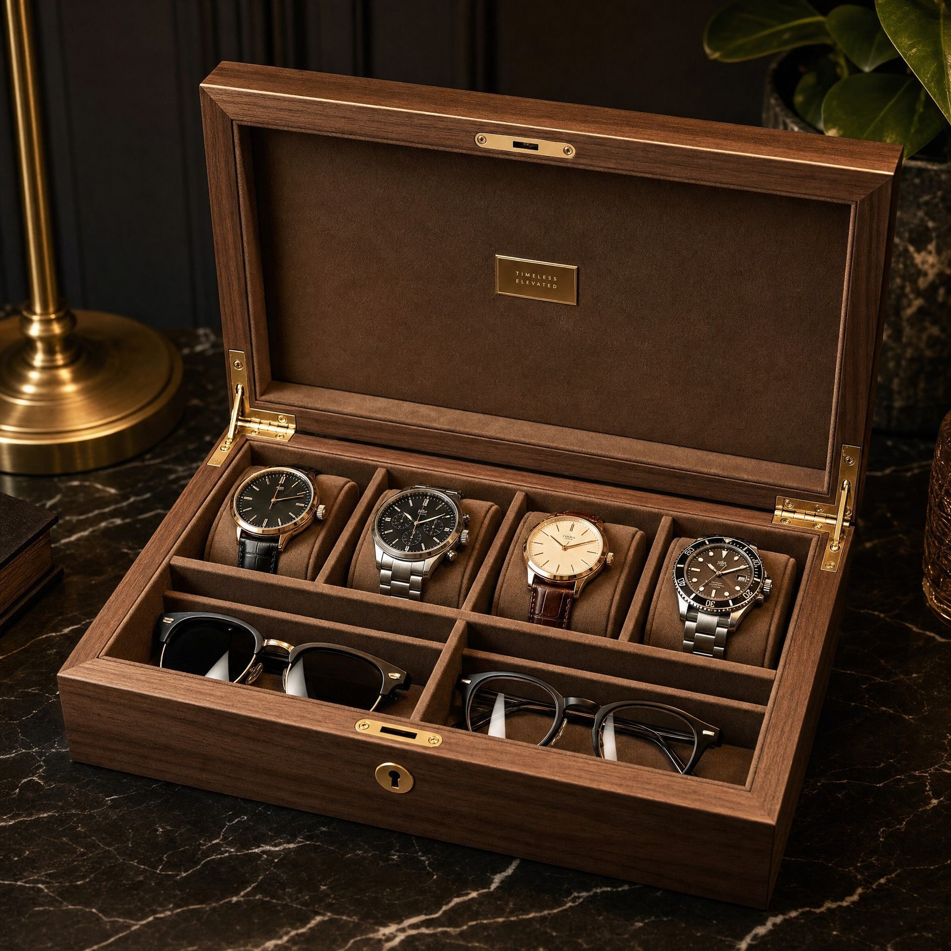 luxe opbergbox voor horloges en brillen