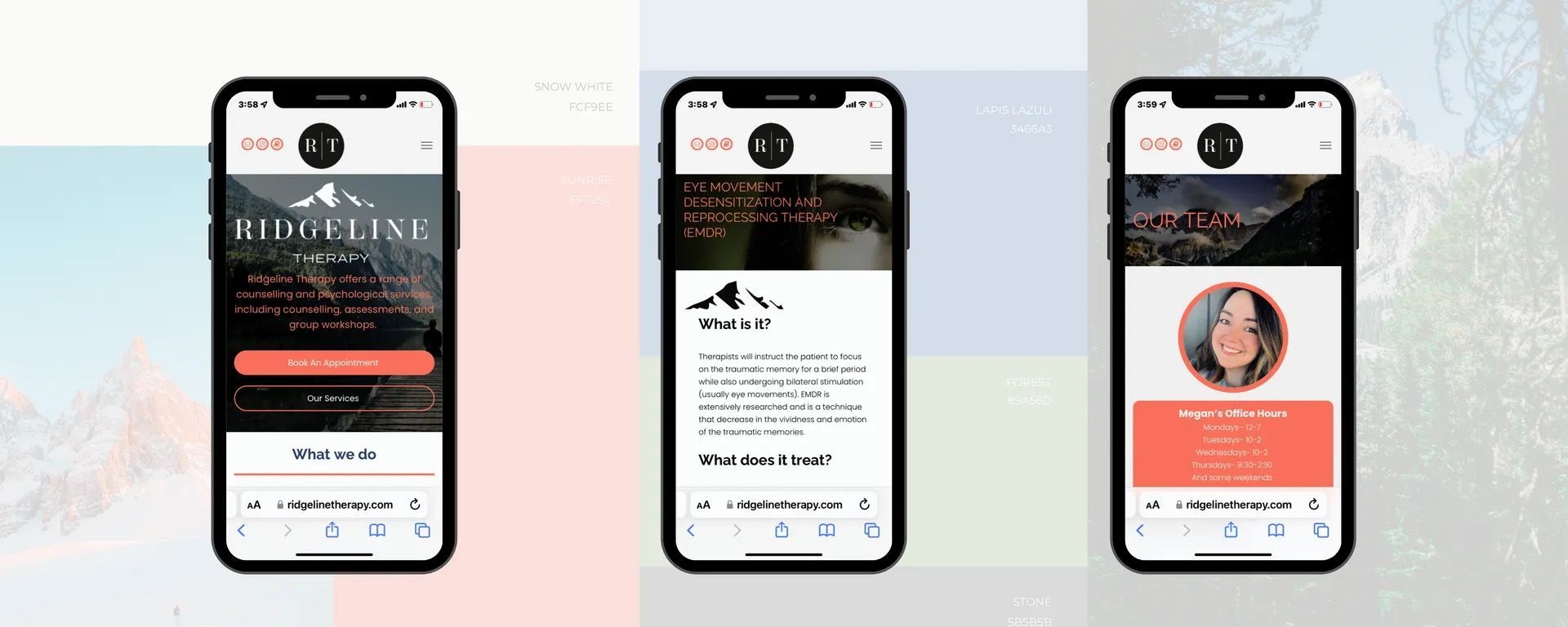 Showcase of Ridgeline Therapy mobile phone versions