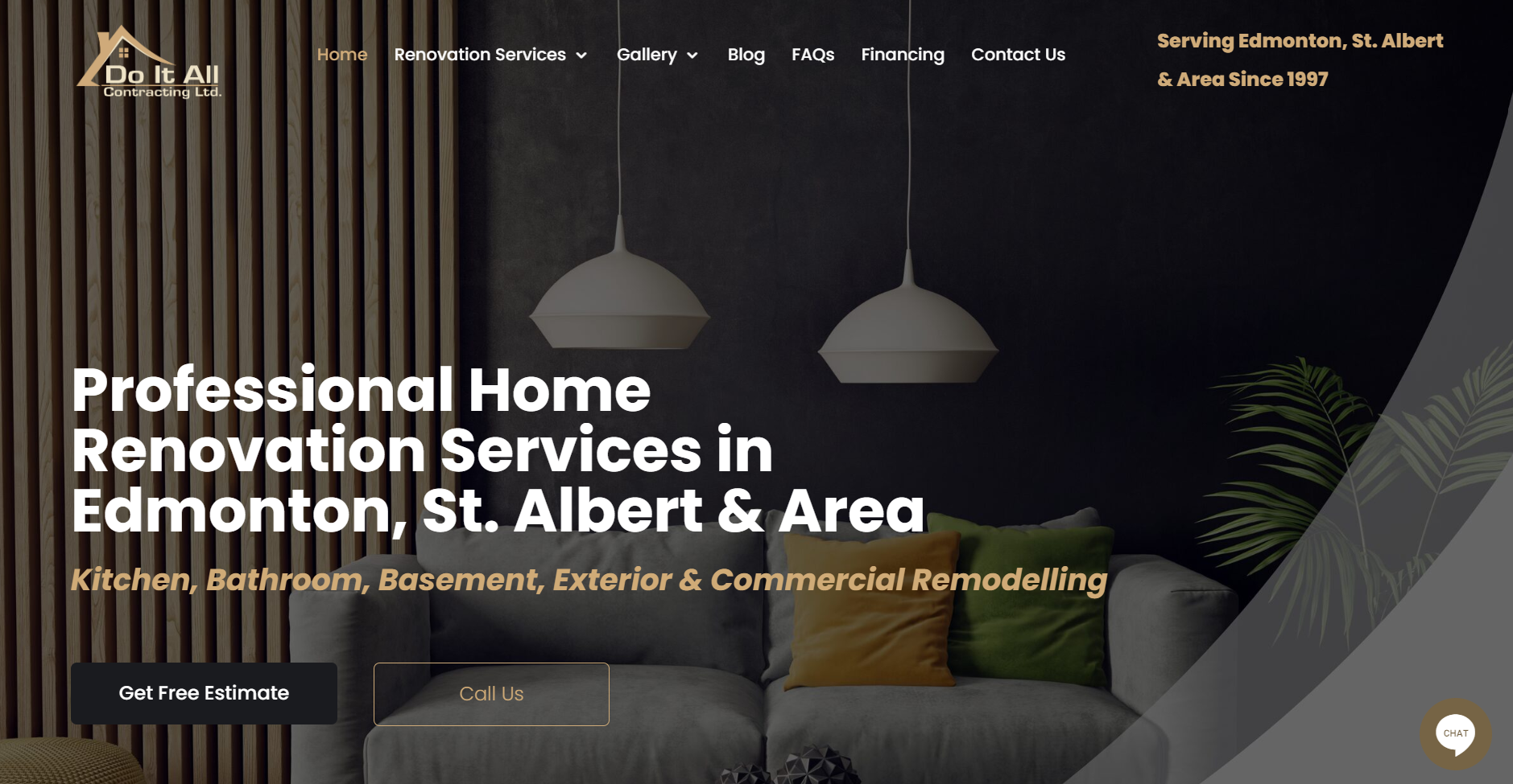 Screenshot of Do It All Contracting's Website