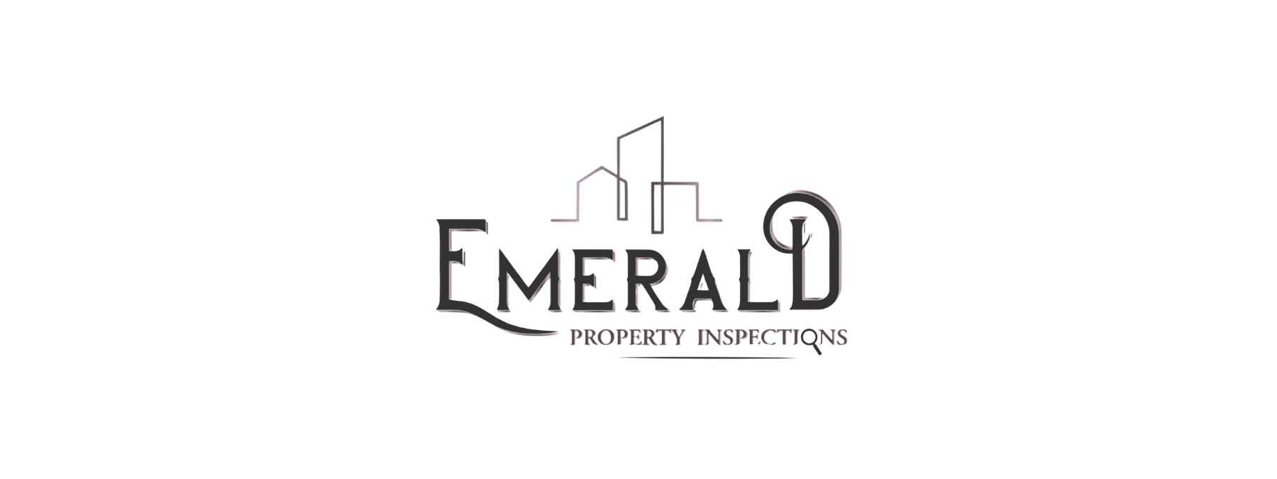 EMERALD property management logo with stylized buildings in black and gold