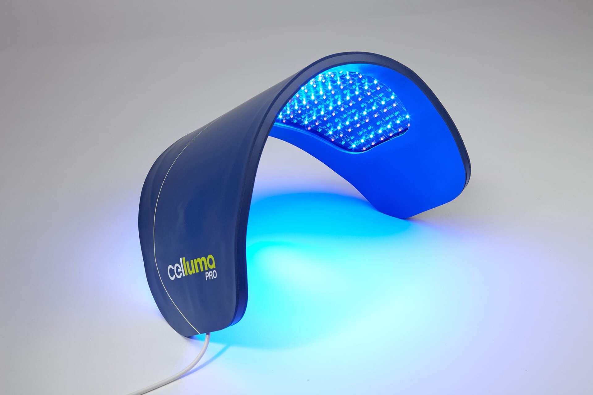 A Celluma light therapy device with blue light at Results Skincare Studio in Fort Myers