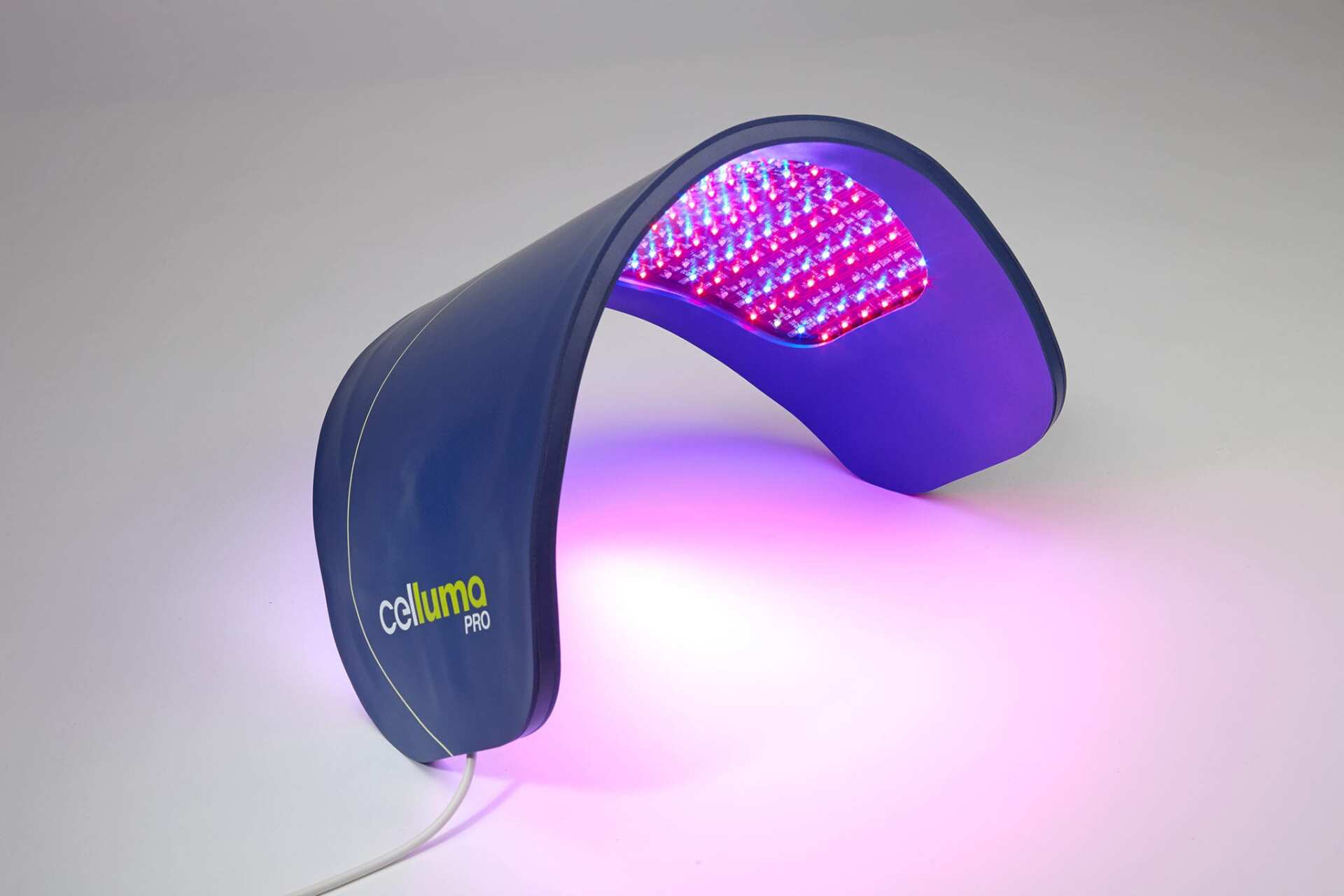A Celluma light therapy device with purple light at Results Skincare Studio in Fort Myers