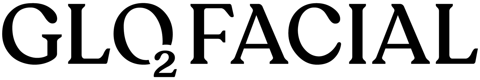 GL₂FACIAL logo in black serif text on a white background