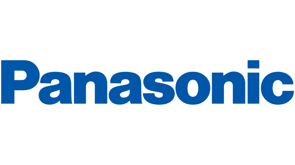 The panasonic logo is blue and white on a white background. The panasonic logo is blue and white on a white background.