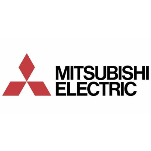 The logo for mitsubishi electric is red and black on a white background. The logo for mitsubishi electric is red and black on a white background.