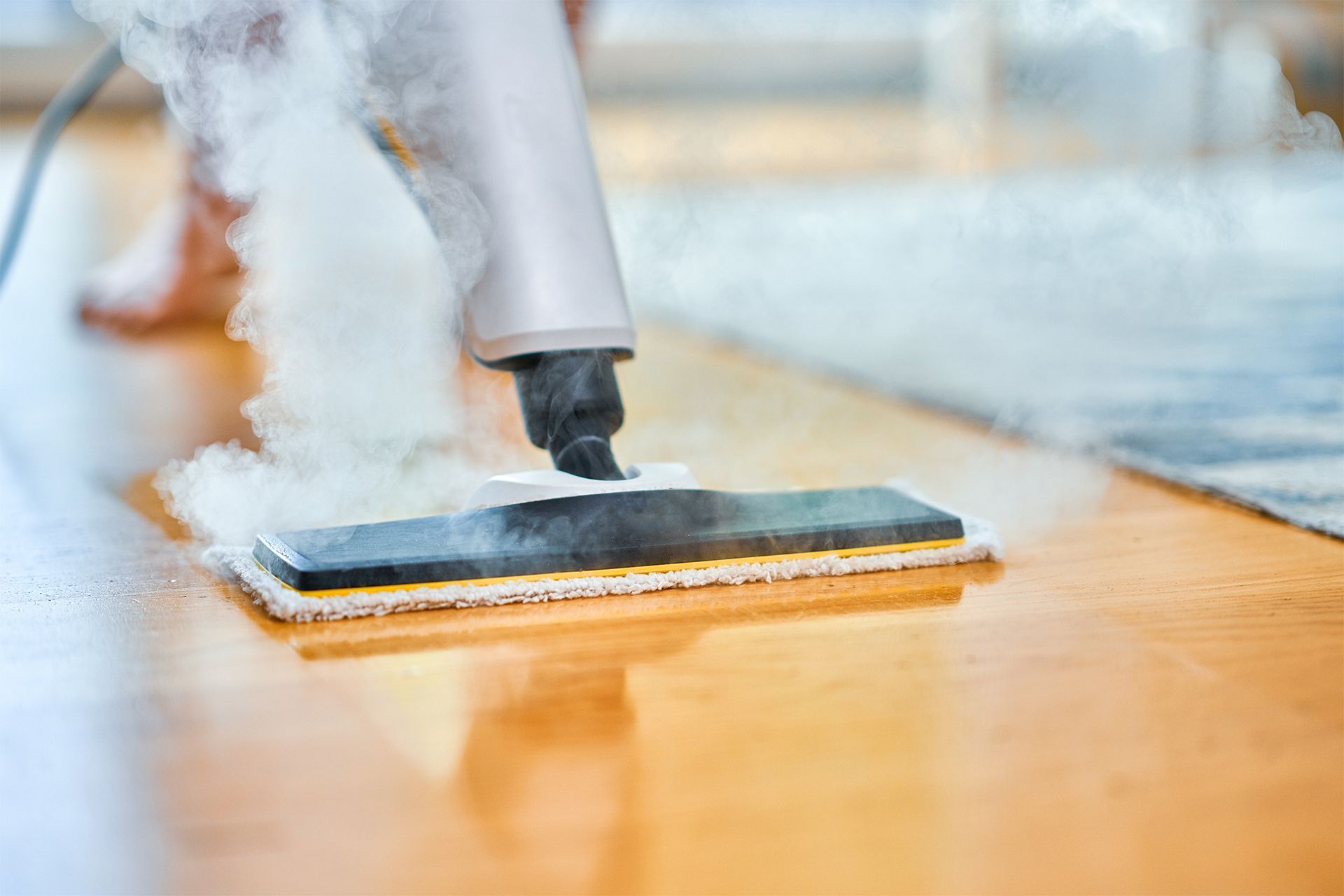 Cleaning Wood Floor With Steamer