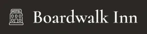 A black and white logo for boardwalk inn