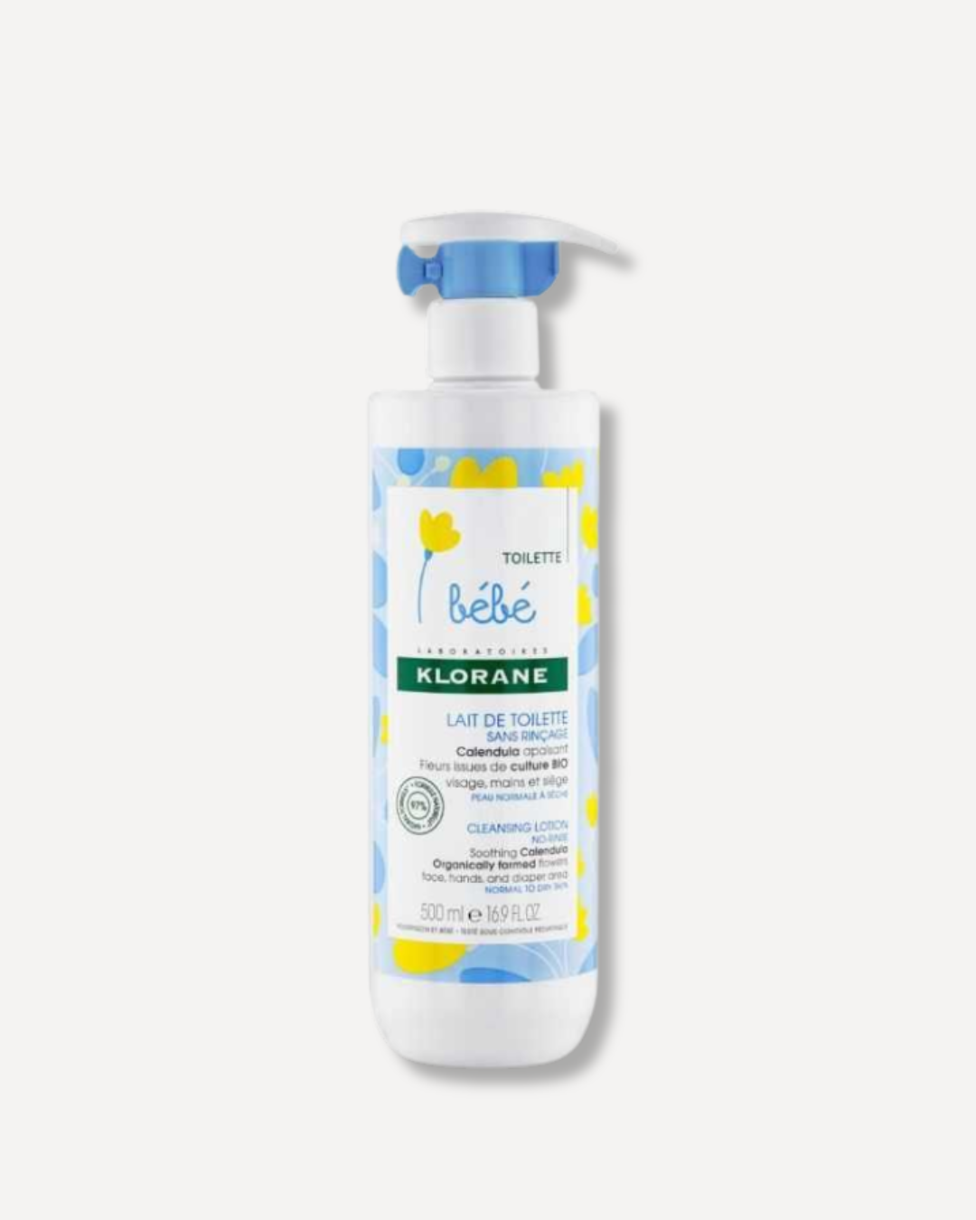 Klorane Bébé – Lait de Toilette Sans Rinçage au Calendula BIO – 500 ml