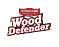 The logo for standard paints inc. is a wood defender.