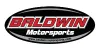 Baldwin Motorsports logo in red, white, and black on a black oval background