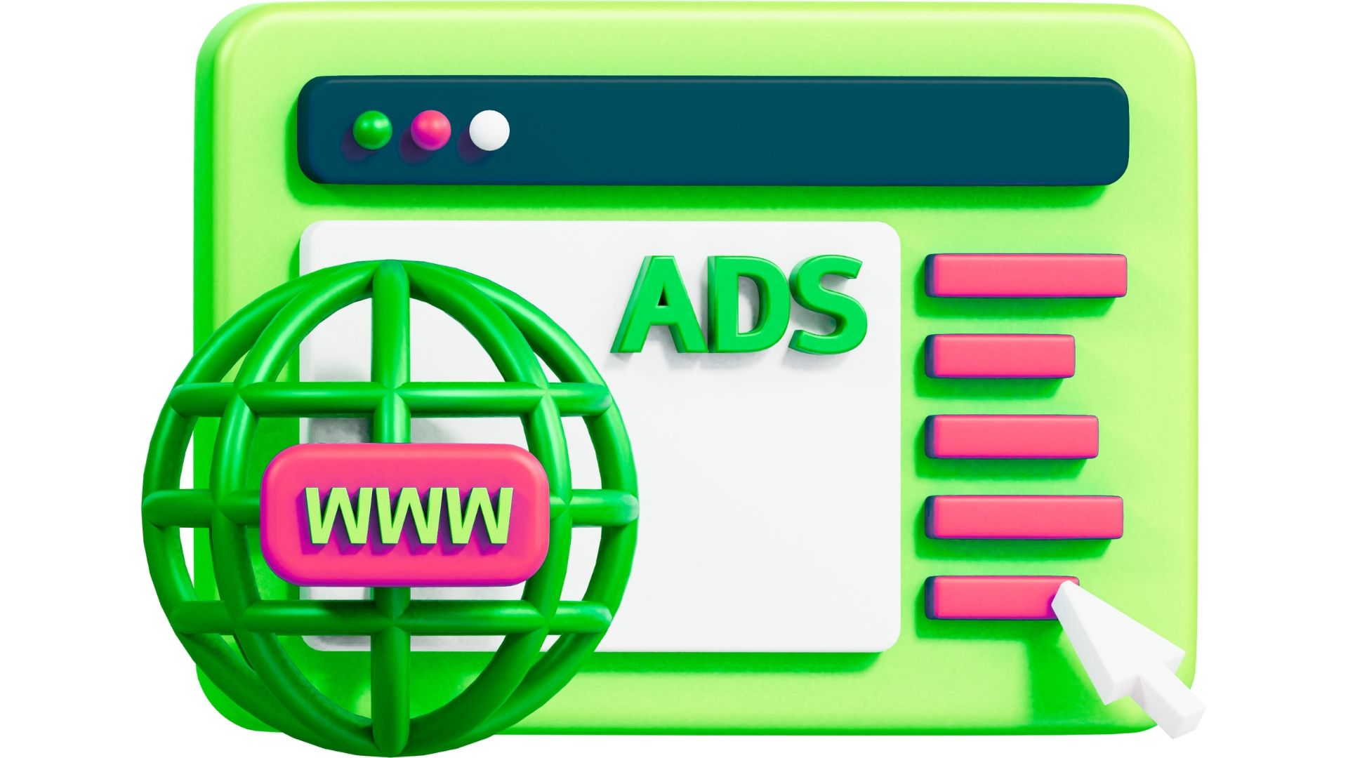 What is PPC Management shown through an internet browser advertisement graphic