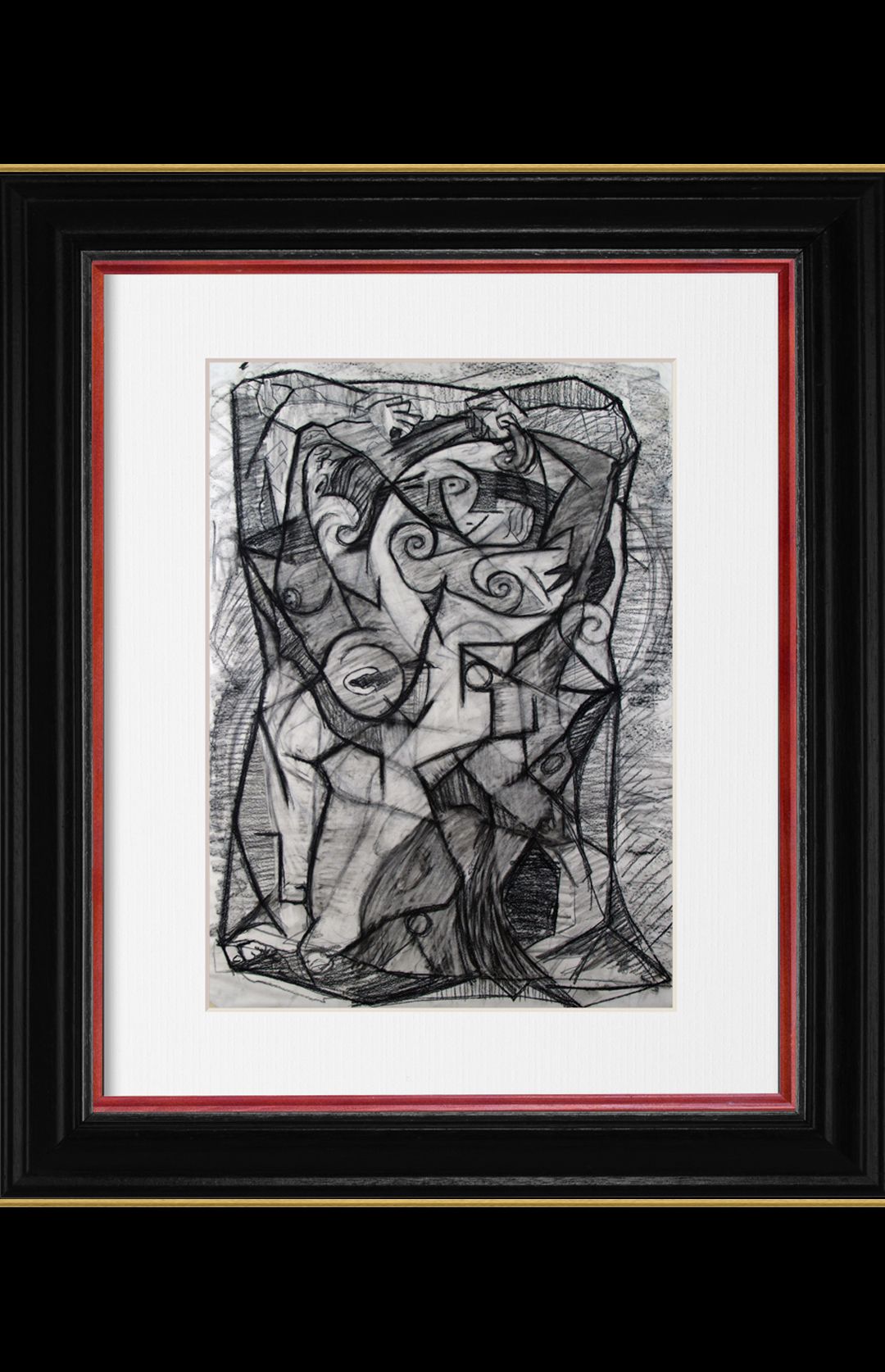 Apollo & Daphne | Abstract Charcoal Drawing  by John Varriano