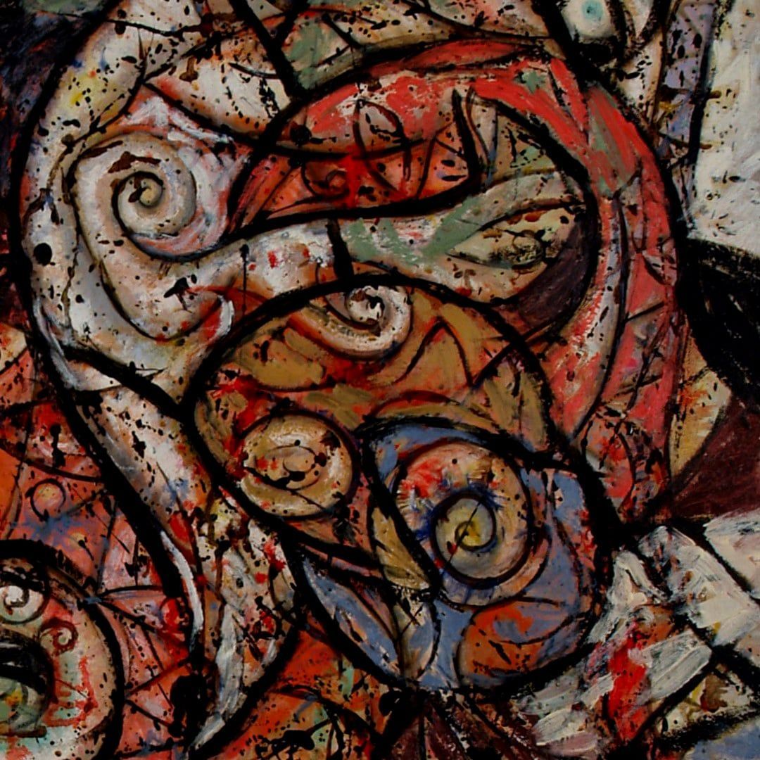 Cave Painting # 5 an abstract oil painting (detail view) by artist John Varriano
