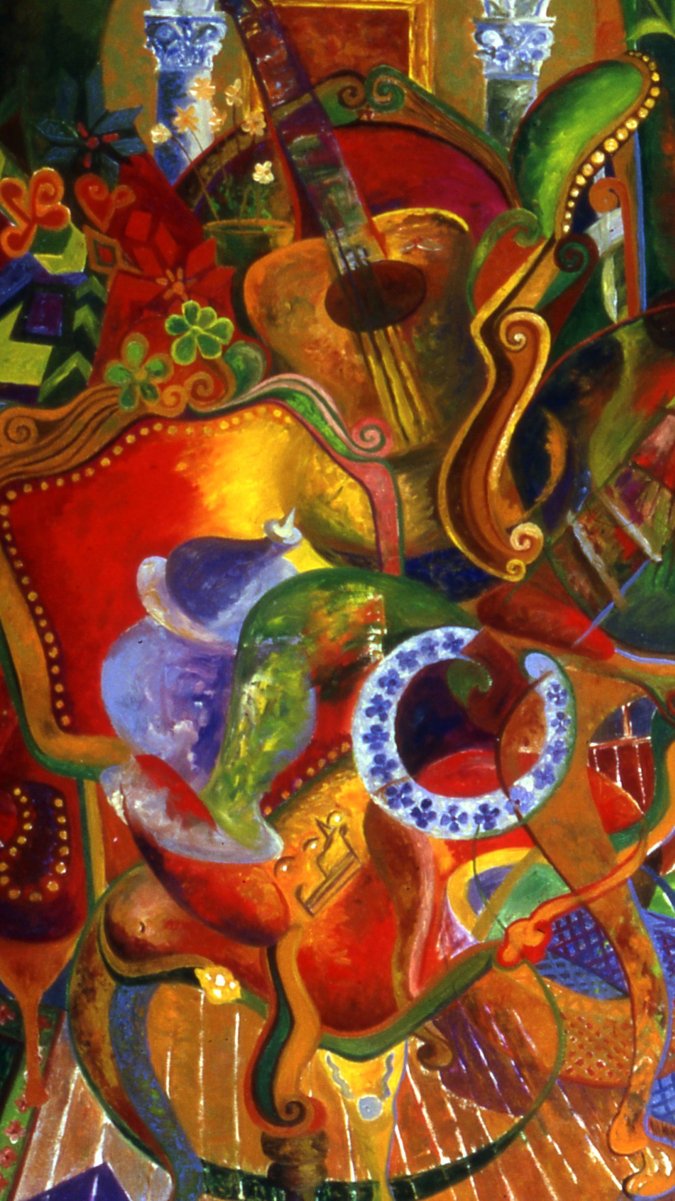 dancing guitars | abstract oil painting by John Varriano