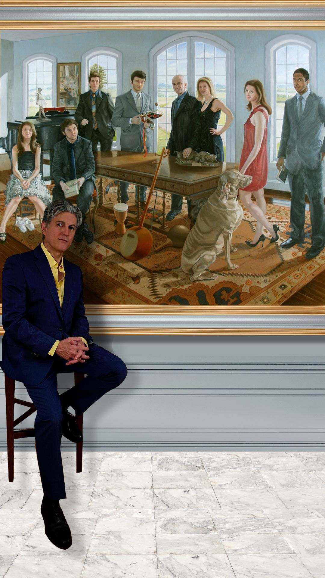 John Varriano with Figurative Oil Painting | The Cappuccino Family