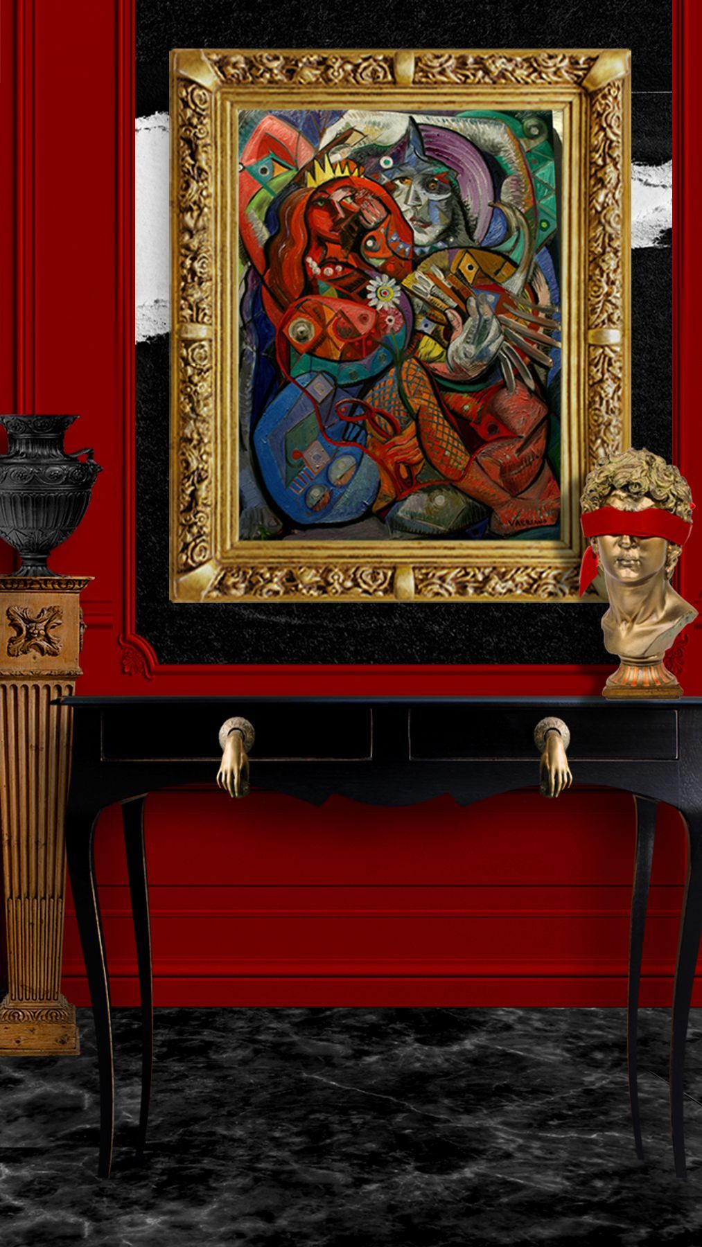 artist and model | abstract oil painting by John Varriano