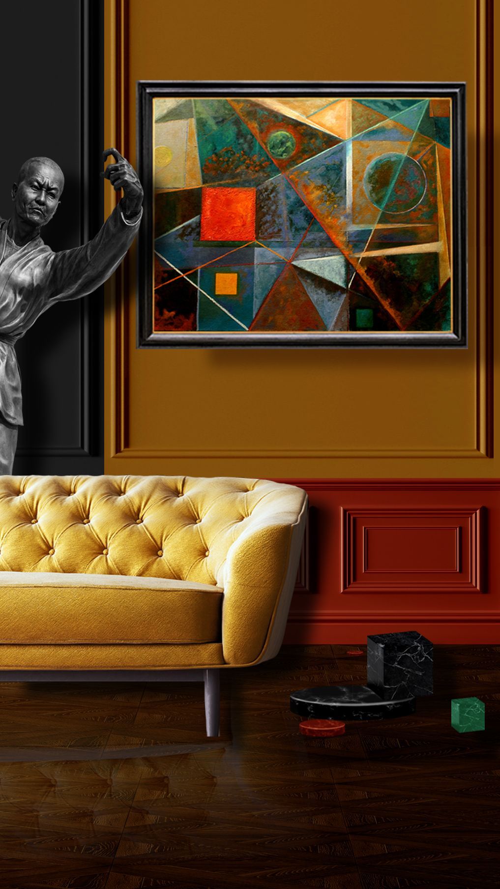 red square |  abstract oil painting by john varriano