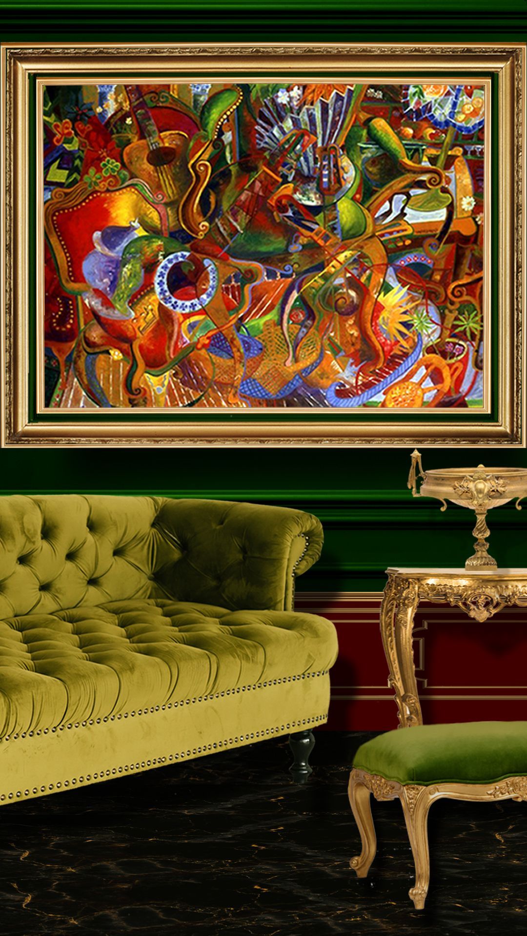 Dancing Guitars | Abstract Oil Painting by John Varriano