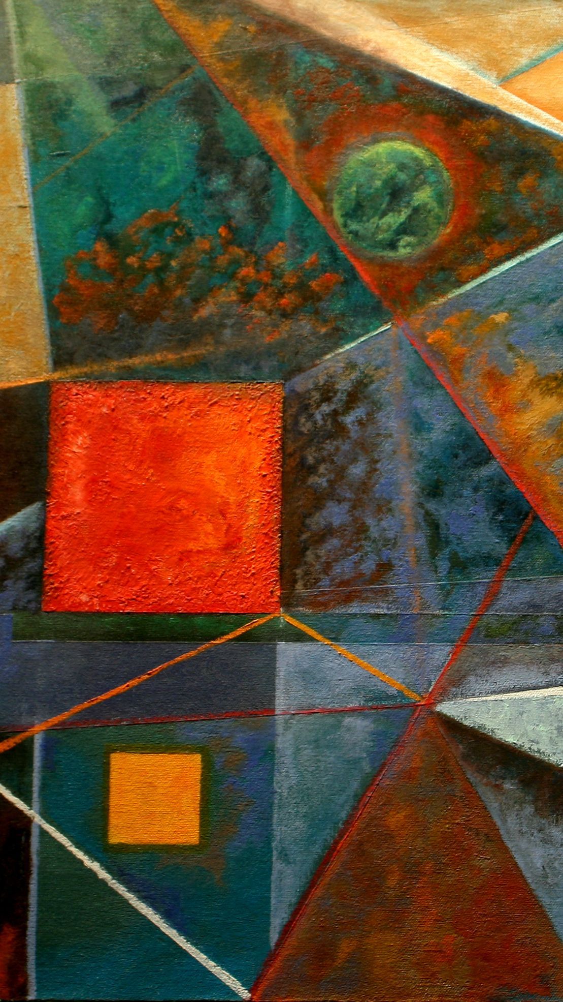 red square |  abstract oil painting by john varriano