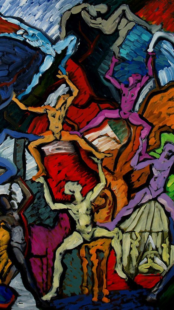 warrior dance | abstract oil painting by John Varriano