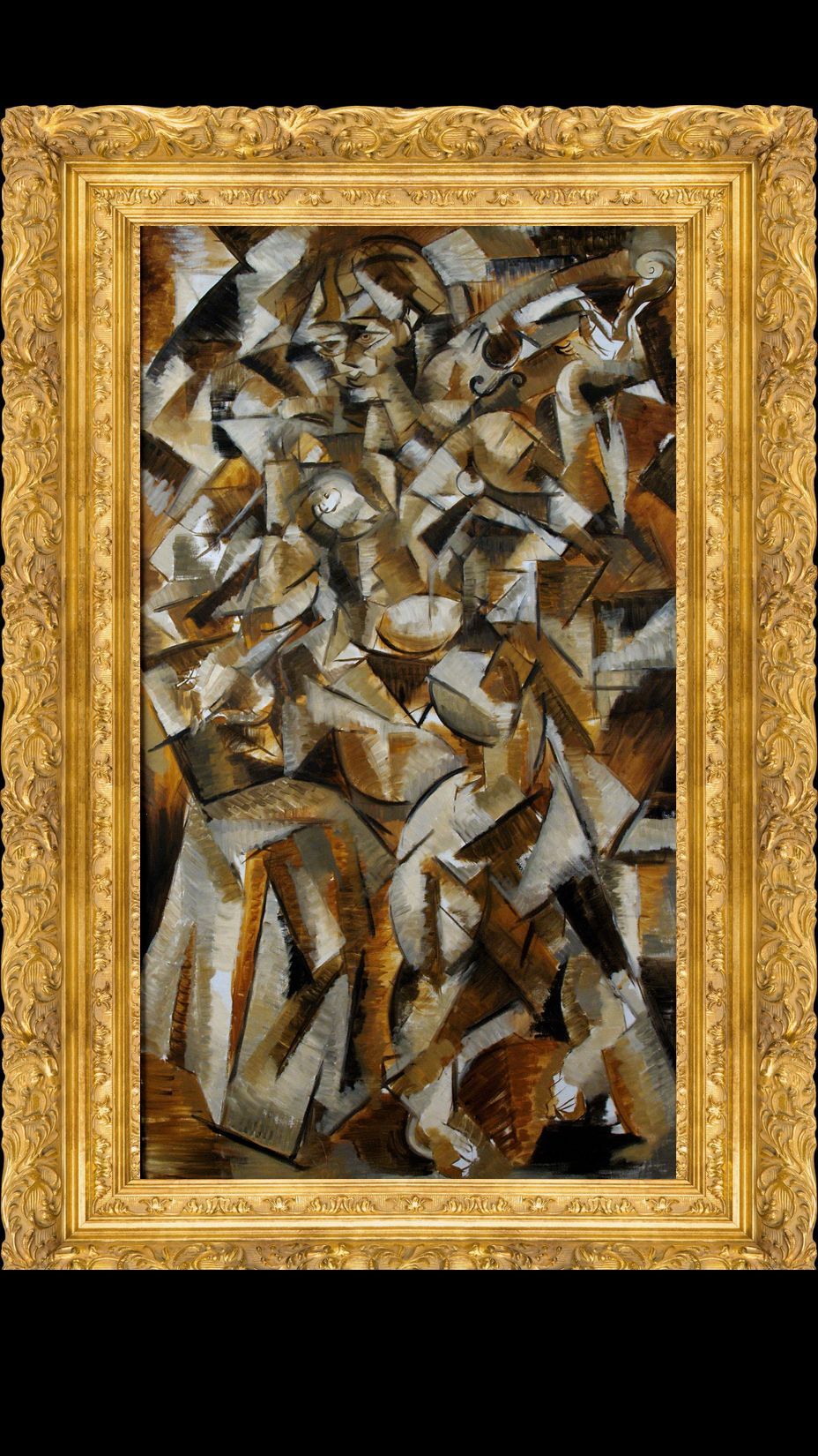 woman with violin |  abstract oil painting by john varriano