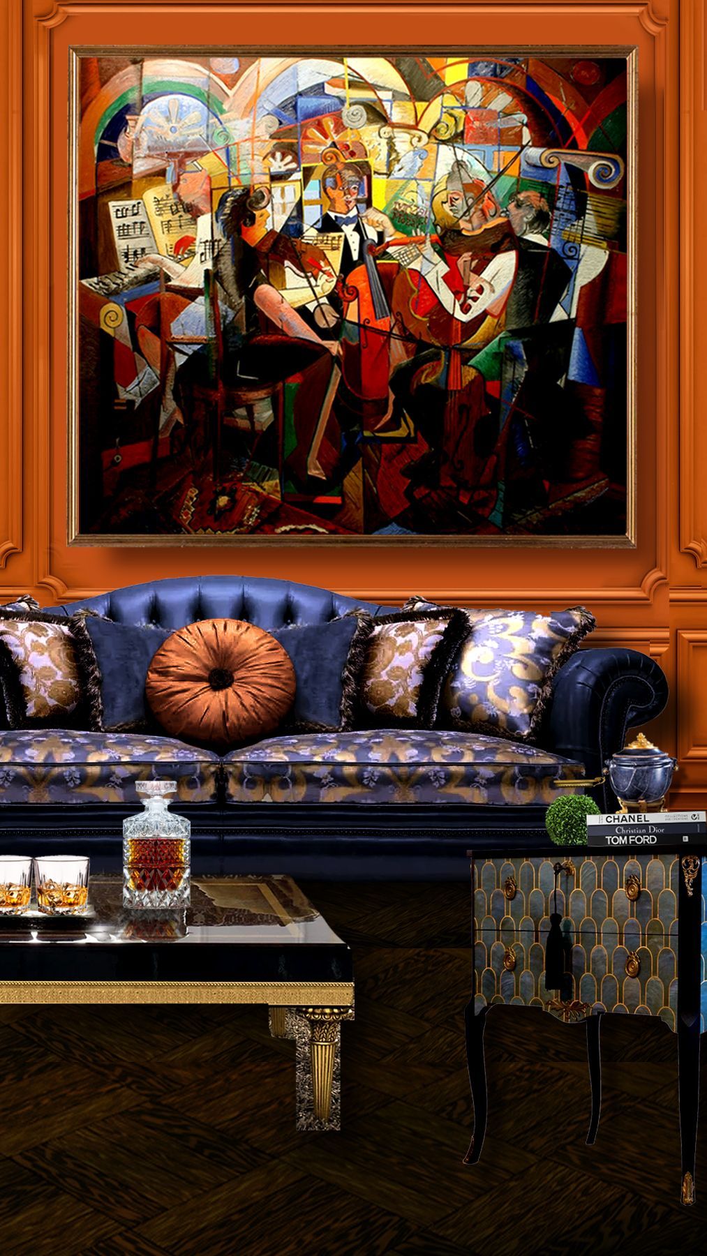 quintet | abstract oil painting by john varriano