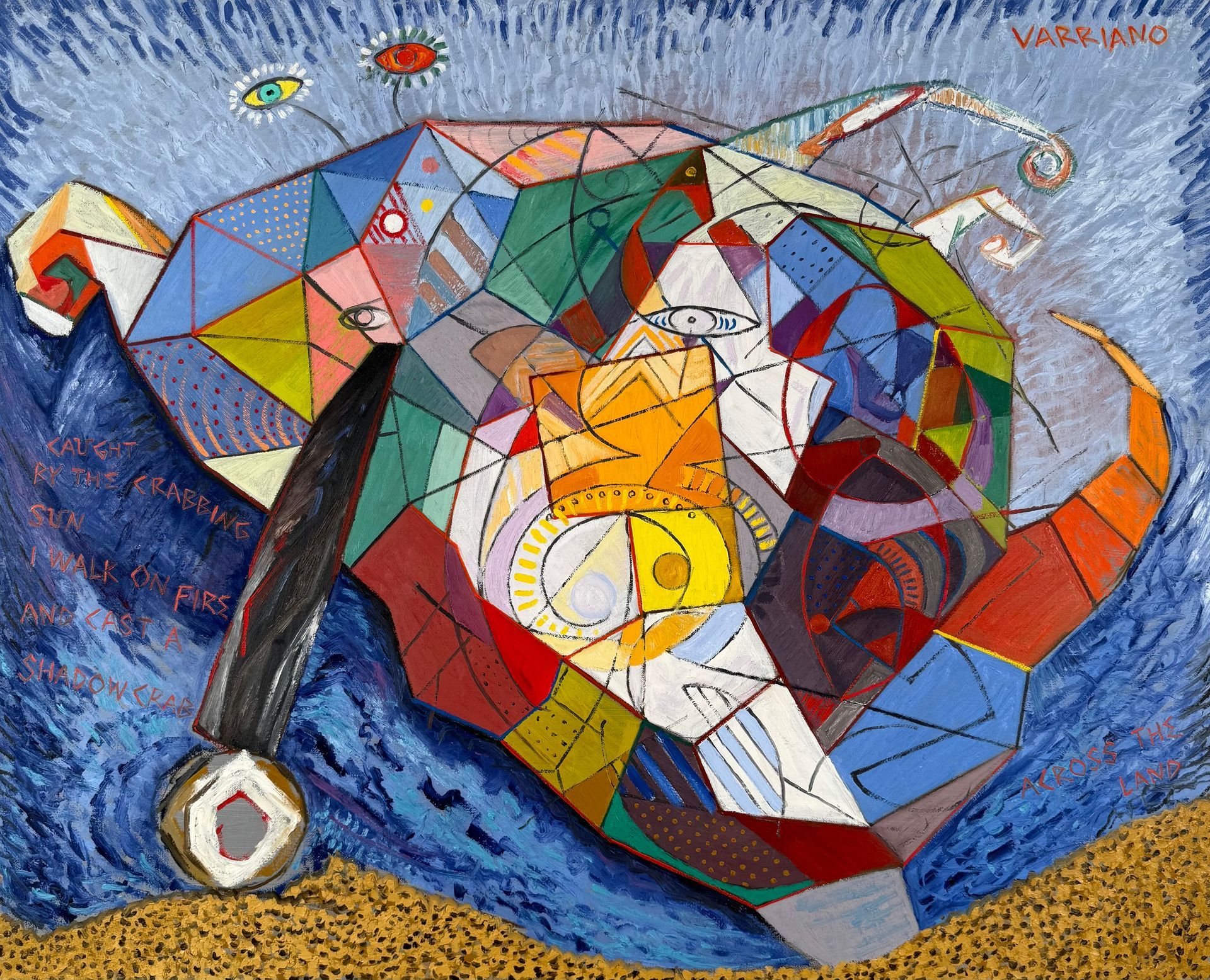 Crab an abstract oil painting (detail view) by artist John Varriano