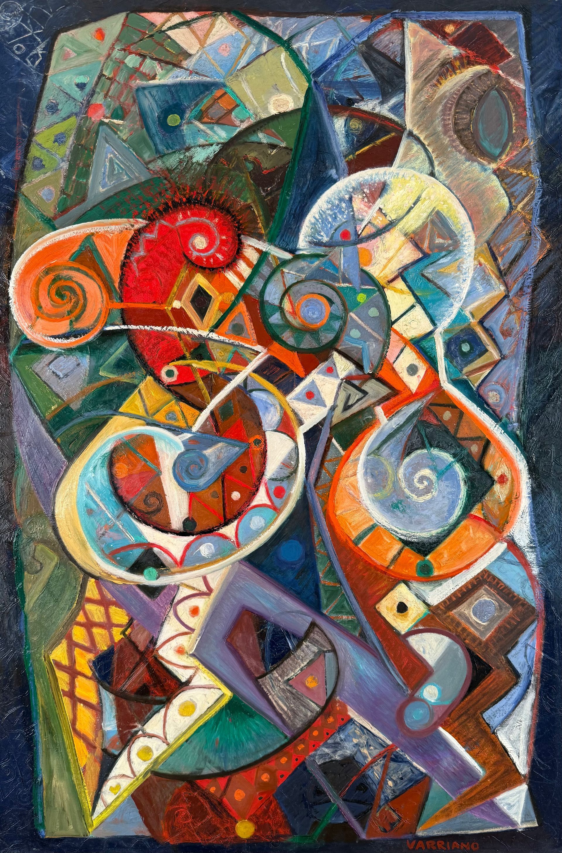 Magi an abstract oil painting (detail view) by artist John Varriano