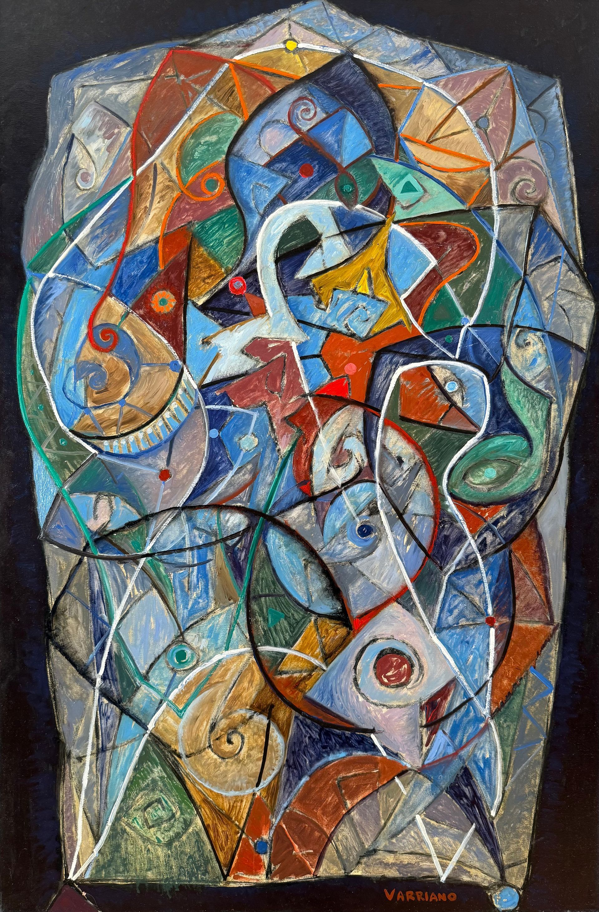 Sarcophagus an abstract oil painting (detail view) by artist John Varriano