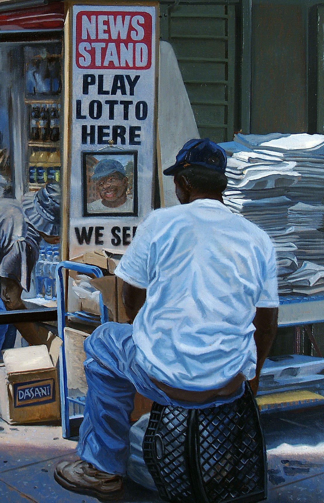 Newsstand | Figurative Oil Painting by John Varriano
