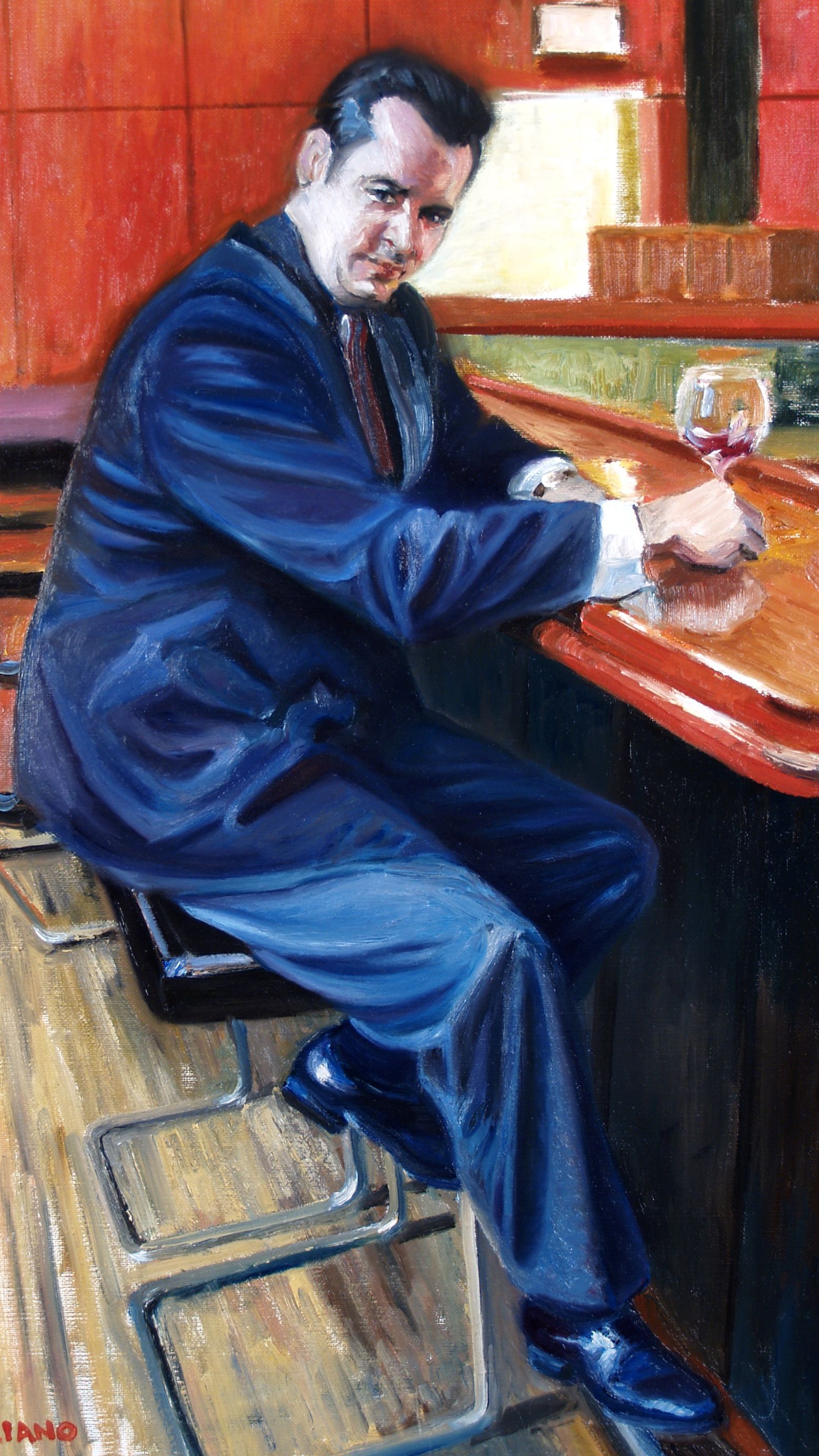 satisfied | figurative oil painting by John Varriano