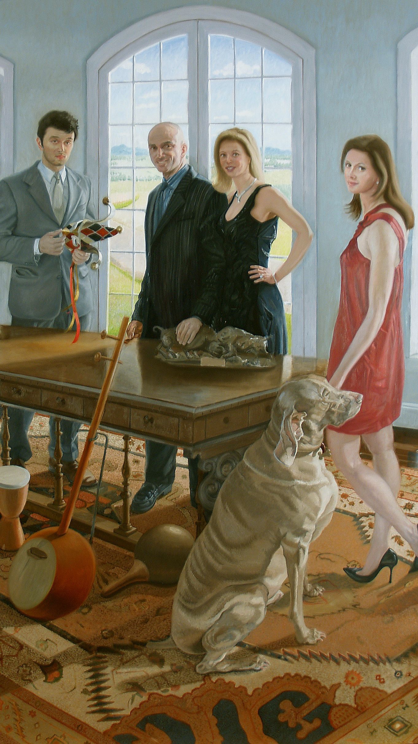 the cappuccino family | figurative oil painting by John Varriano