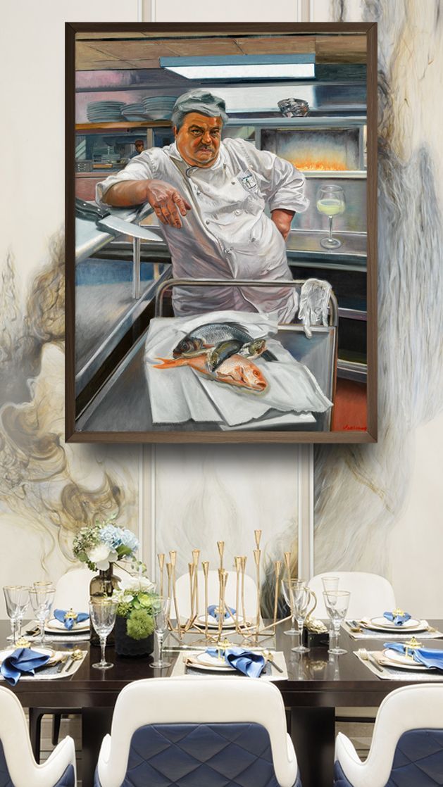 the chef | figurative oil painting by John Varriano